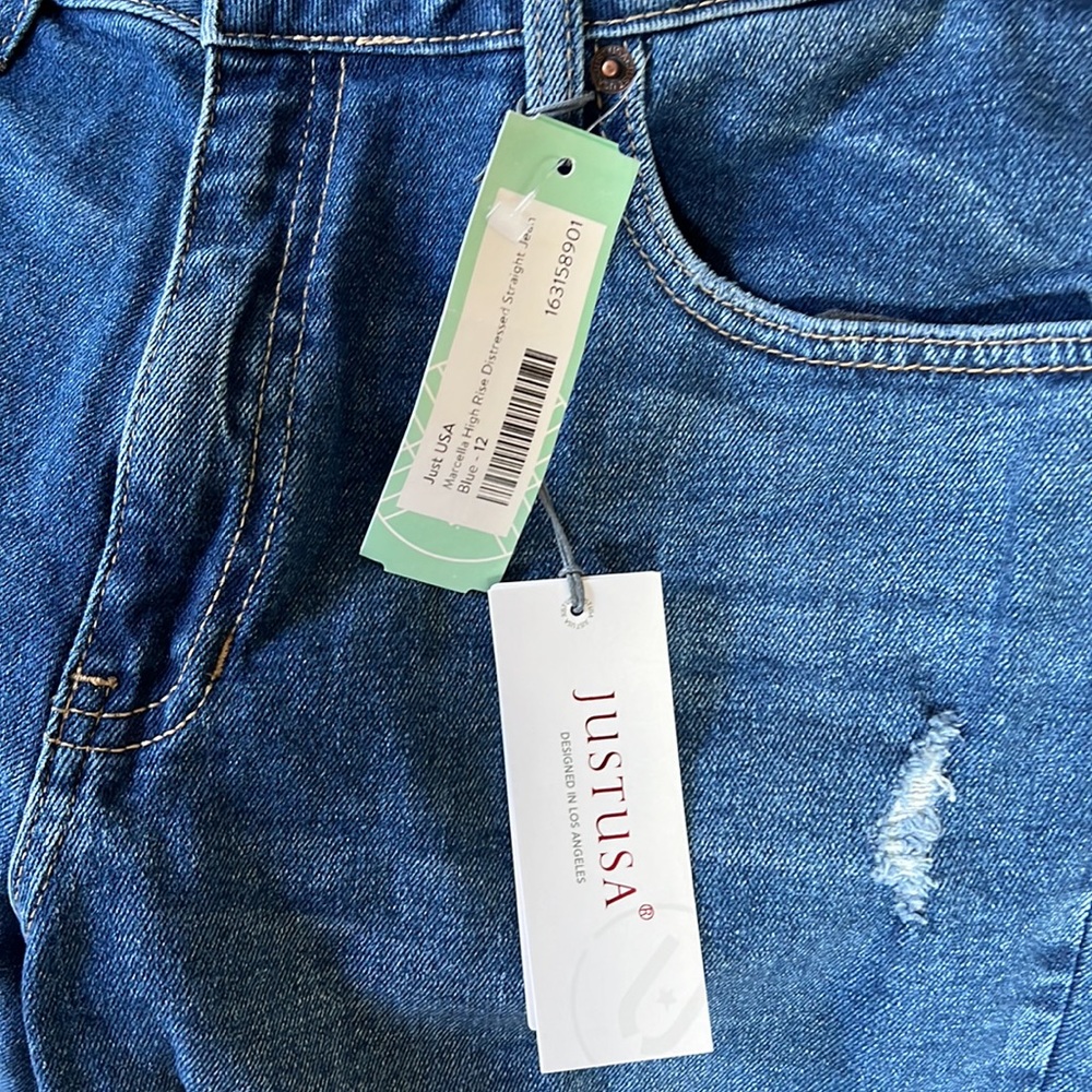 Marcella High Rise Distressed Straight Jean - Picture 4 of 4